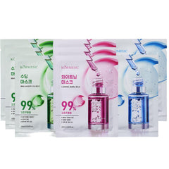 9Pcs Korean Face Mask Set - 3 Centella Asiatica + 3 Niacinamide + 3 Hyaluronic Acid Sheet Masks for Soothing, Brightening & Deep Hydration