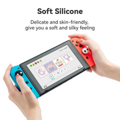 GeekShare Cute Silicone Joycon Thumb Grip Caps, Joystick Cover Compatible with Nintendo Switch/OLED/Switch Lite,4PCS - Skull (White)