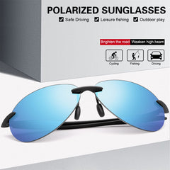 Polarized Sunglasses for Men Women Rimless Frame Driving Glasses UV400 Protection Mirror Lens Shades Sport Eyewear Eyeglasses