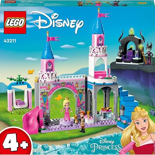 LEGO 43211 Disney Princess Aurora's Castle, Builable Toy Playset with Sleeping Beauty, Prince Philip and Maleficent Mini-Doll Figures, Toys for Kids, Girls and Boys Aged 4+