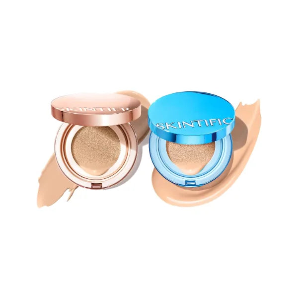 SKINTIFIC Full Coverage Cushion #02 Ivory & Velvet Matte Cushion Blue #02 Ivory Set