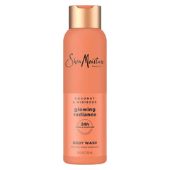 Shea Moisture Coconut Hibiscus Glow Body Wash 24 Hour Glow for Healthy, Radiant Skin 18 oz