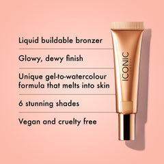 ICONIC London Sheer Bronze - Liquid Bronzer for a Radiant and Luminous Skin, Beach Vibes, 12.5ml