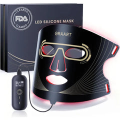 Graart Red Light Therapy for Face - Anti-Aging, Wrinkles & Acne with 7 Modes, 850nm Infrared red Light Therapy, LED Face Mask with 432 LEDs at Home & Travel