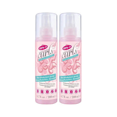 Dippity-Do Girls With Curls De-Frizz Heat Protectant Spray, Thermal Hair Styling Product, 150° F, Intense Hydration & Moisturization, Curly & Coily, Damage Protection, Lightweight Formula, 2 Pack