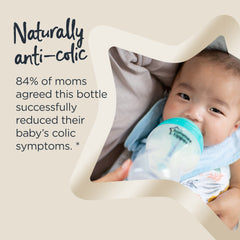 Tommee Tippee Anti-Colic Baby Bottles, Slow Flow Breast-Like and Unique Anti-Colic Venting System, 9oz, 3 Count, Purple Pandas