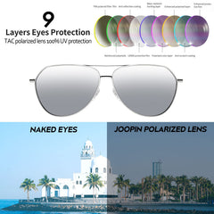 Joopin Sunglasses for Men Women, Polarized Classic Sunglasses Lightweight Metal Frame UV400 Protection