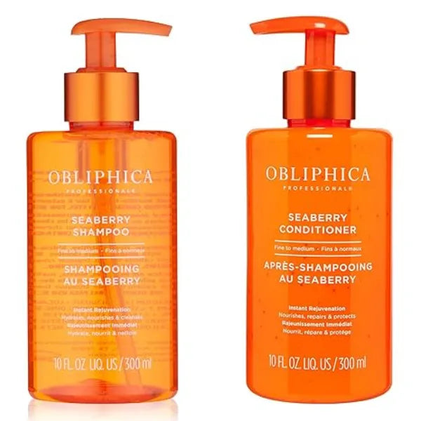 Obliphica Fine to Medium Shampoo & Conditioner Bundle, 10 Fl Oz