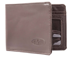 Big Skinny Men's Slimline Leather Bi-Fold Slim Wallet, Holds Up to 25 Cards - ‎Brown