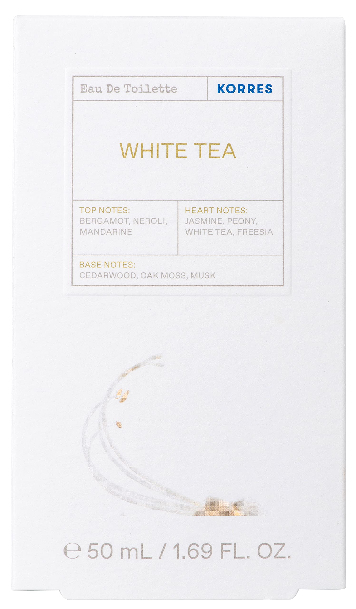 KORRES WHITE TEA Eau de Toilette for Women, Floral & Fresh Fragrance with Delicate Jasmine Fragrance, Vegan, 50 ml