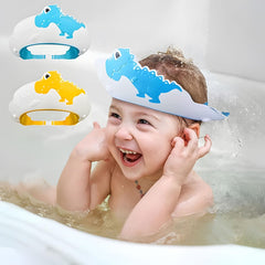 Bolivia's Baby Shower Cap, 2pcs Blue Baby Shower Cap for Kids Hair Washing Shield Toddler Bath hat Baby Shower Visor Baby Shampoo Cap Head Protector Cute Dinosaur Shape Makes Baby Bath More Fun