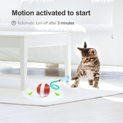 Jkanti Interactive Cat Toys for Indoor Cats,The 3rd Generation Agile Moving Cat Ball with Elastic Mesh Tail,Automatic Kitten Toys for Bored Indoor Adult Cats,Motion Activated Green