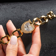 GUESS Silver-Tone Crystal Analog Watch