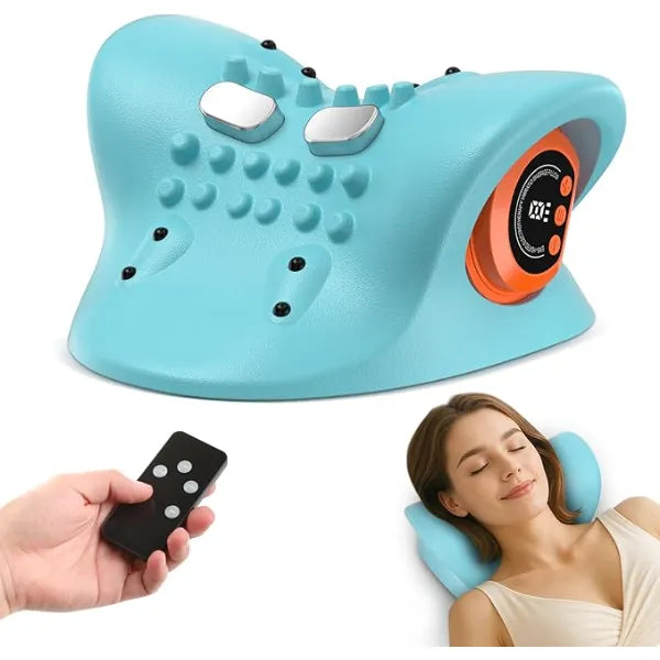 HarrFlow Neck Massager 2026 New Upgrade 3 in 1 Portable Massager with Heat &Comfortable Stretching Adjustable Intensity for Neck & Shoulder Relaxation at Home,Office,Travel