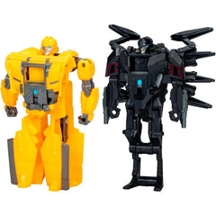 Transformers: One Cog Changer Bumblebee (B-127) & Airachnid, 4-Inch Robot Action Figures, Interactive Toys for kids