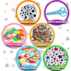 TOYBY Kids Crafts and Art Supplies Jar Kit for Kids Age 4-9, 560+ Pieces Included Pipe Cleaners Craft,Glitter Glue,Pom Poms,Feather, Make Bracelets and Necklaces - for Craft DIY Art Supplies (Model A)
