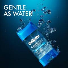 Gillette Antiperspirant and Deodorant for Men, Clear Gel, Clear Shield Cool Wave, 72 Hr. Sweat Protection, 108g - Pack of 5