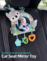 Azonee Infant Car Seat Toy, Travel Baby Toy, Kick and Play Activity Center with Mirror, Teether, for Rear Car Seat, Entertains Newborns and Babies During Drives