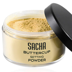Sacha Cosmetics BUTTERCUP POWDER. No ashy flashback in selfies and photos. Flash-friendly loose face powder for medium to deep skin tones. 1.25 oz…