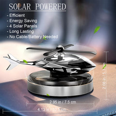 NICEADA Car Air Freshener, Helicopter Solar Energy Rotating Aromatherapy Aviation Al Alloy Diffuser, Interior Decoration Accessories Diffuser for Car and Home (Silver)