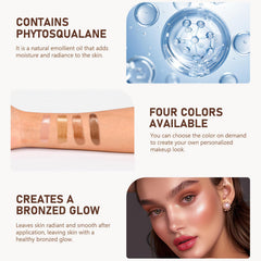 NALACAL Liquid Bronzer Glow Drops for Face and Body, Waterproof Shimmer Illuminator with Nourishing Skincare Benefits, Deep Bronze Glow for a Radiant Sun-Kissed Look (03)