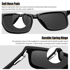 KANASTAL Polarized Sunglasses for Men Women, Classic Square Sports Sun Glasses Driving, Fashion Shades for Womens Outdoor 100% UV400 Protection
