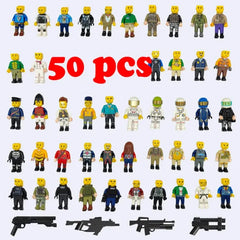 0pcs Action Figure, Minifigure Stuffer Toys Building Sets, WW2 Army Building Block Toys, Military US German Soldier Style Weapon Sets