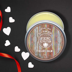 Viking Revolution Bay Rum Beard Balm - Beard Butter with Argan Oil, Beard Softener for Men with Jojoba Oil - Beard Moisturizer for Men with Beeswax - Beard Wax for Men (2oz, 1 Pack) - Mango