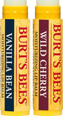 Burt's Bees 100% Natural Lip Balm, Wild Cherry and Vanilla Bean Blister Box, 0.3 Ounce, 2 Count