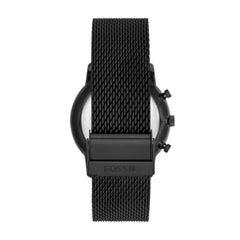 Fossil Minimalist Chronograph Black Stainless Steel Mesh Watch - FS5943