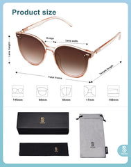 SOJOS Classic Retro Round Sunglasses Women Men Large Glasses SJ2067