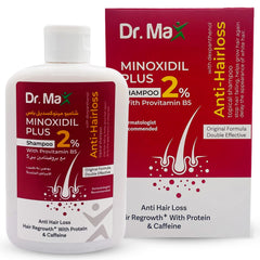Dr Max Minoxidil Plus 2% Shampoo With Provitamin B5 (Dexpanthenol) Anti Hair Loss, Hair Regrowth With Protein & Caffeine