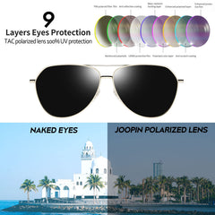 Joopin Sunglasses for Men Women, Polarized Classic Sunglasses Lightweight Metal Frame UV400 Protection