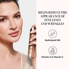 LUMINESS Silk Airbrush Spray Foundation & Buffing Brush Kit – Full Coverage Foundation & Dual-Sided Buffing Brush - Buildable Coverage, Anti-Aging Formula Hydrates & Moisturizes (Shade - Light Warm)