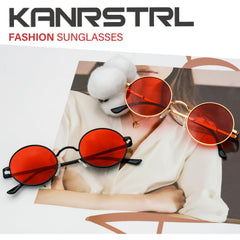 KANASTAL Hippie Round Polarized Sunglasses for Women Men, Small Circle Sun Glasses Classic Vintage Retro Shades Metal Frame UV400 Protection