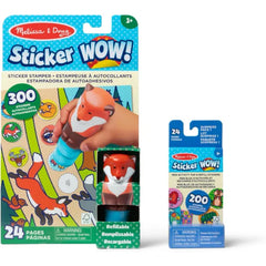 Melissa & Doug Sticker Wow!™ Bundle – Fox, Sea Turtle & Tiger Collectible Characters with 24-Page Activity Pad, Sticker Stamper & 500+ Stickers – Arts & Crafts Fidget Toy Set