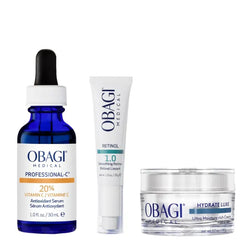 Obagi Medical Anti-Aging & Hydrating Bundle with Vitamin C Serum, Retinol Cream, & Hydrate Luxe Moisturizer – Helps Brighten Skin Tone, Reduce the Appearance of Fine Lines, & Deeply Hydrate