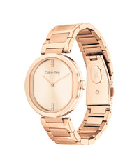 Calvin Klein Analogue Quartz Watch for Women Sensation Collection with Stainless Steel or Leather Bracelets - Rose Gold