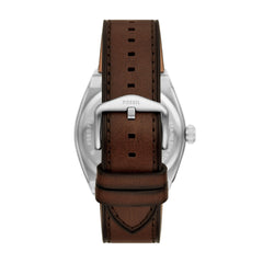 Fossil Everett Three-Hand Date Brown Leather Watch