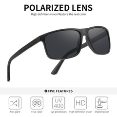 PUKCLAR Polarized Sunglasses Men Women - Rectangular Hiking Lightweight Material TR90 Frame UV400 Sports Outdoor Golf Cycling Fishing Eyewear Sunglasses