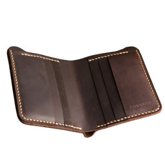 Ancicraft Wallets For Men Leather Bifold Handmade Vintage Dark Brown Gift