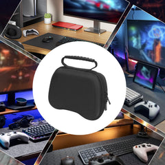 BOROLA Portable Gamepad Storage Bag Compatible for PS5 EVA Hard Case, Waterproof & Shockproof, Travel Protection with Mesh Pockets for Accessories, Shockproof Organizer for Wireless Joystick(Black)
