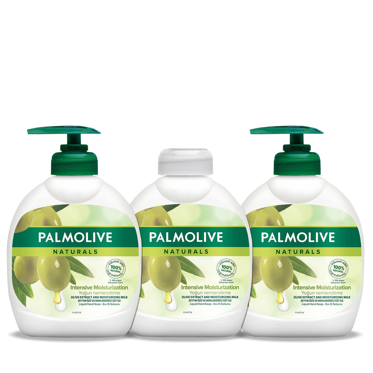 Palmolive Liquid Hand Soap Pump, Olive & Milk, 3 X 300 Ml