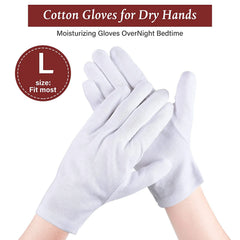 ELECDON Moisturizing Socks and Gloves Set, 4 Pairs Spa Socks and 4 Pairs White Gloves for Dry Hands, White Cloth Gloves Premium Cotton Spandex Socks, Cosmetic Moisturizing Socks for Women and Men