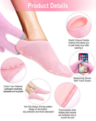 MOMENT Moisturizing Socks, Gel Socks Soft Moisturizing Gel Socks, Gel Spa Socks for Repairing and Softening Dry Cracked Feet Skins, Gel Lining Infused with Essential Oils and Vitamins, Random Color