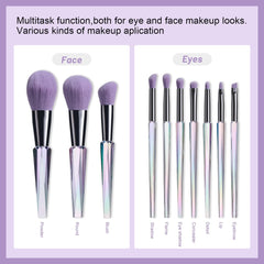 TERRIFI Makeup Brushes, Premium Synthetic Bristles Makeup Kit, Foundation Blending Face Powder, Blush Concealers, Eye Shadows, Brush Make up, Brushes Set with Gift Box(10PCS, Crystal Handle)