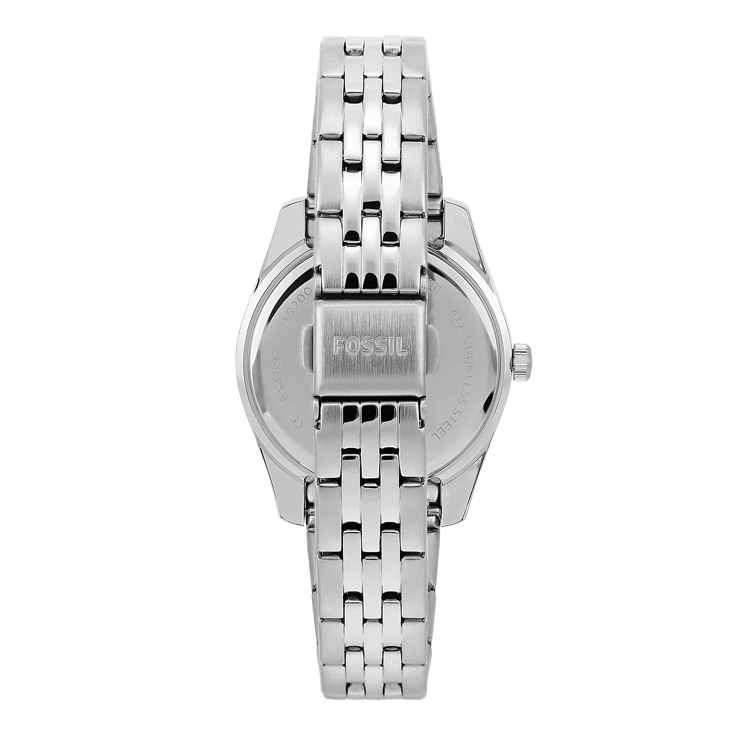 Fossil Scarlette Mini Three-Hand Date Stainless Steel Watch - ES5061 Silver