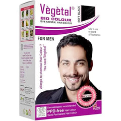 Vegetal Bio Colour Experience Natural Black Beard Hair Color for Men Ammonia Free, PPD Free, 100% Organic, and Herbal Safe and Effective Beard Dye Complete Kit Included 25g