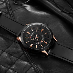 CURREN Mens Watches,CURREN Watches Quartz Analog Calendar,Wrist Watch for Men, Fashion Waterproof Stainless Steel Band-Black