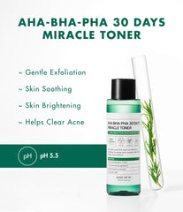 SOME BY MI AHA BHA PHA 30 Days Miracle Toner - 30 ml - Mild Exfoliating Daily Facial Toner